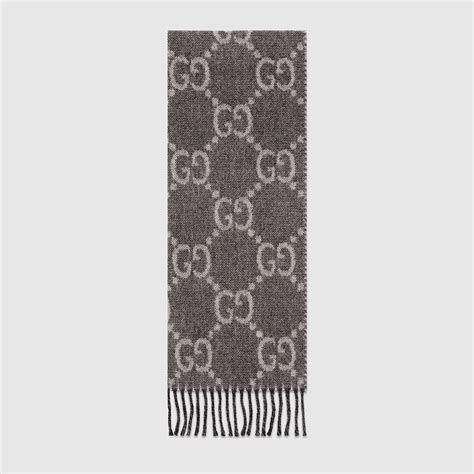 grey gucci scarf womens|gg jacquard pattern knitted scarf.